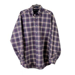 TOMMY HILFIGER MEN'S  plaid button down casual shirts blue Size Small